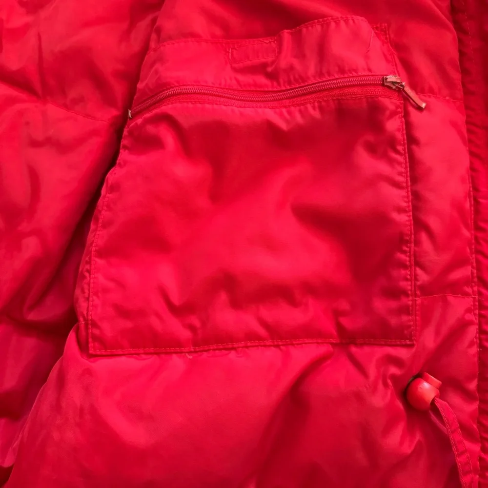 Vintage 90s Eddie Bauer Goose Down Red Snow Insulated Heavy Hooded Jacket Medium - Picture 7 of 15